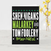 Carte Shenanigans Malarkey Et Tomfoolery St Patricks Ir (Fleur jaune)