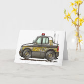 Carte Sheriff Car Patrol Car Law Enforcement (Fleur jaune)