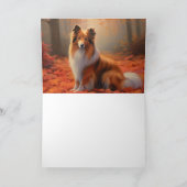 Carte Shetland Sheepdog en automne Feuilles automne Insp (Intérieur)