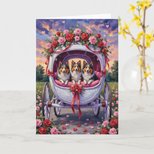 Carte Shetland Sheepdog Saint-Valentin 