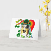 Carte Shetland Sheepdog St patrick (Fleur jaune)