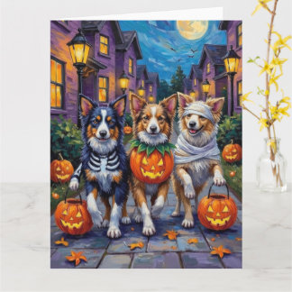 Carte Shetland Sheepdogs in Halloween Costumes