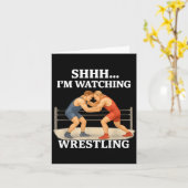 Carte Shhh I'm Watching Wrestling Funny Wrestling Lover  (Fleur jaune)