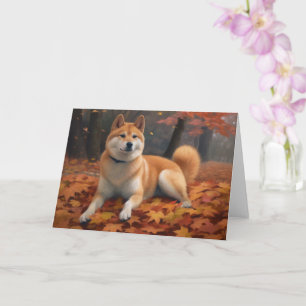 Carte Shib Inu en automne Leaves automne Inspire