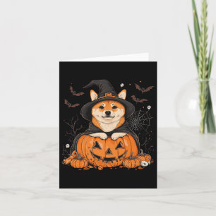 Carte Shiba Inu Chien Citrouille Halloween Thanksgiving