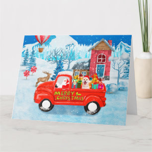 Carte Shiba Inu Chien Livraison de Noël Camion Neige