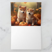 Carte Shiba Inu Chiot Automne Citrouille de plaisir (Intérieur)