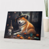 Carte Shiba Inu Citrouilles Halloween effrayant (Devant)