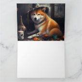Carte Shiba Inu Citrouilles Halloween effrayant (Intérieur)