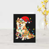 Carte Shiba Inu Dog Christmas Lights Santa Xmas Pet Dog (Fleur jaune)