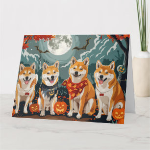 Carte Shiba Inu Halloween Épouvantable