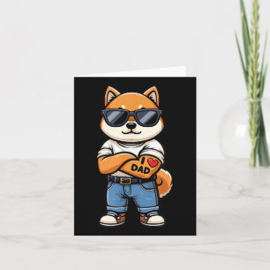 Carte Shiba Inu I Love Papa Funny Chien Tattoo