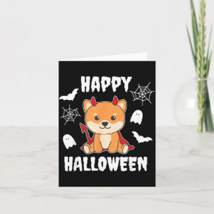 Carte Shiba Inu Joyeux Halloween Diables Chiens
