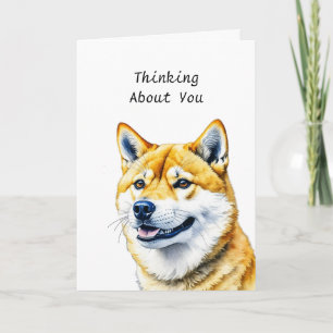 Carte Shiba Inu Personnalisé Penser À Vous