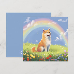 Carte Shiba Inu Rainbow Bridge Nom du chien personnalisé