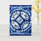Carte Shibori Tie Dye mers du Sud Indigo Batik (Fleur jaune)