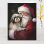 Carte Shih Tzu Avec Noël Festif Du Père Noël<br><div class="desc">Laissez-vous tenter par l'esprit des vacances grâce à notre design de Noël Père Noël et Chien. C'est l'ajout parfait à votre collection festive !</div>