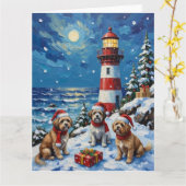 Carte Shih Tzu Christmas Lighthouse Holiday (Fleur jaune)