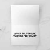 Carte Shih Tzu DIT "40" DONC VOUS VOULEZ VOUS DÉTENDRE L (Intérieur)