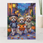 Carte Shih Tzu Dogs Trick-or-Treating Halloween Costumes (Devant)