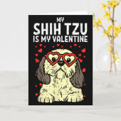 Carte Shih Tzu est mon Valentin Cute Saint-Valentin Chie (Fleur jaune)