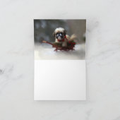 Carte Shih Tzu hiver neige de Noël (Intérieur)
