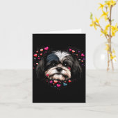 Carte Shih Tzu Love Heart For Valentines Day On Shih Tzu (Fleur jaune)