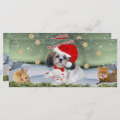 Carte Shih Tzu Père Noël Paws cadeaux (Devant / Derrière)
