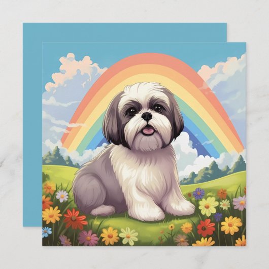 Carte Shih Tzu Rainbow Bridge Nom du chien personnalisé  (Devant / Derrière)