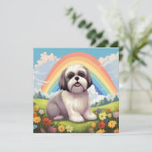 Carte Shih Tzu Rainbow Bridge Nom du chien personnalisé  (Debout devant)