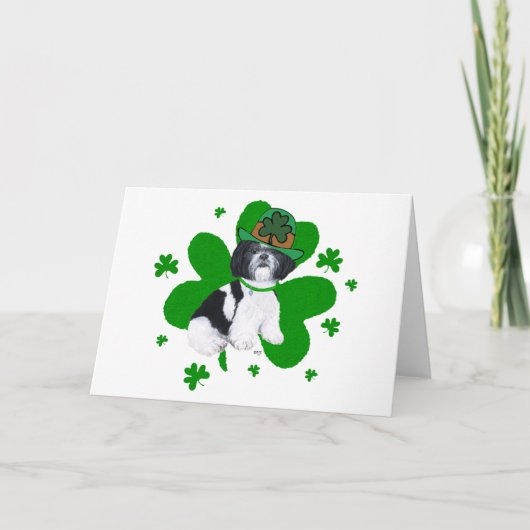 Carte Shih Tzu Saint-Patrick (Devant)