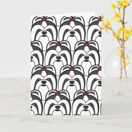 Carte Shih Tzus (Fleur jaune)