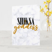 Carte Shiksa déesse Élégante 90s Typographie Juive (Fleur jaune)