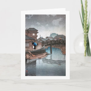 Carte Shinagawa le jour de la pluie, Hasui Kawase, coupe