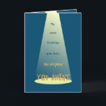 Carte Shine On Happy 60th Birthday Accueil personnalisé<br><div class="desc">Un faiseur de sourire garanti. Vous pouvez remplacer l'âge sur cette carte par TOUT ÂGE. Voir plus de cartes de 60e anniversaire à Zigglets ici à Zazzle. Il y a un lien direct ci-dessous.</div>