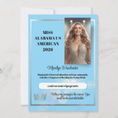 Carte Shiny Bubbles Pageant Autograph Card Template (Dos)