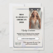 Carte Shiny Bubbles Pageant Autograph Card Template (Dos)