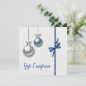 Carte Shiny Elegant Christmas Balls Certificat cadeau (Debout devant)