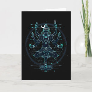 Carte Shiva Dieu hindou spirituel Danse Tandava Yoga Méd