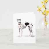 Carte Shobe the Greyhound Dog Art Note Card (Fleur jaune)