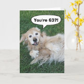 Carte Shocky Golden Retriever Changeable Age Anniversair (Fleur jaune)