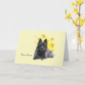 Carte Short Haired Cairn Terrier est une étoile (Fleur jaune)