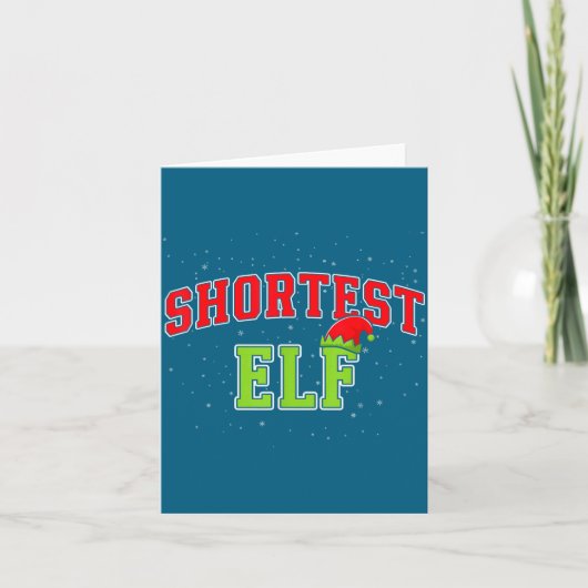 Carte Shortest Elf Christmas Family Matching Group Xmas  (Devant)