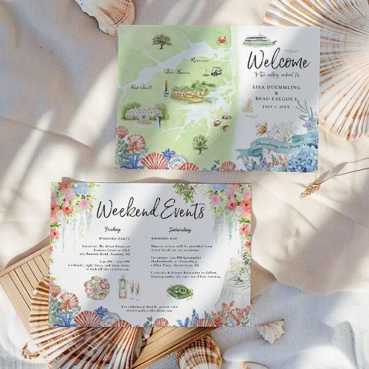 Carte Shrewsbury New Jersey Wedding Weekend Welcome Map