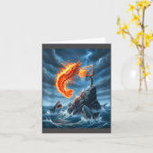 Carte Shrimp Dunking On Shark Funny Fishing Meme Basketb (Fleur jaune)