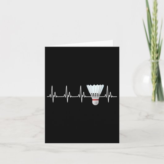 Carte Shutter Heartbeat Drôle Joueur Badminton (Devant)