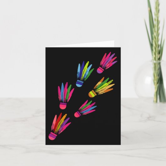 Carte Shuttle Badminton Joueuses colorées Homme Femmes (Devant)