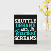 Carte Shuttle Dreams Et Racket Screams Drôle Badminton (Fleur jaune)