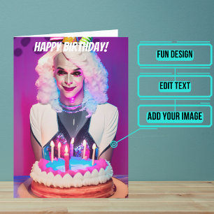 Carte Shy Drag Queen drôle Anniversaire