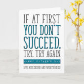 Carte Si au début vous ne réussissez pas, Fête des pères (Fleur jaune)